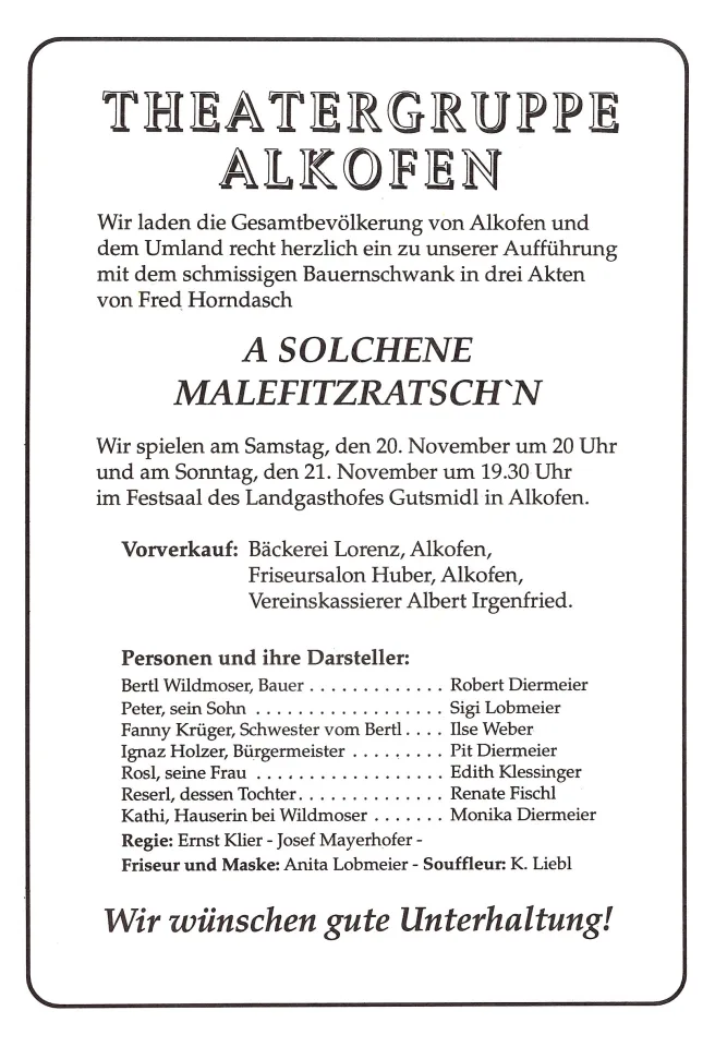 A solchene Malefitzratsch´n – Plakat