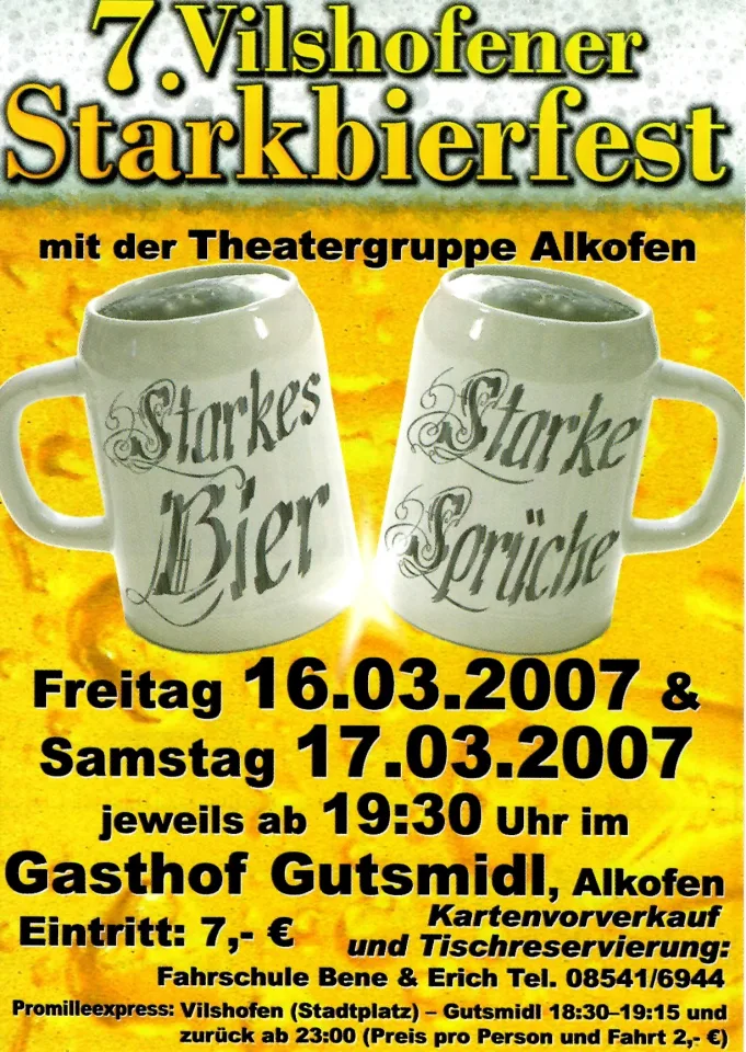 7. Vilshofener Starkbierfest – Plakat