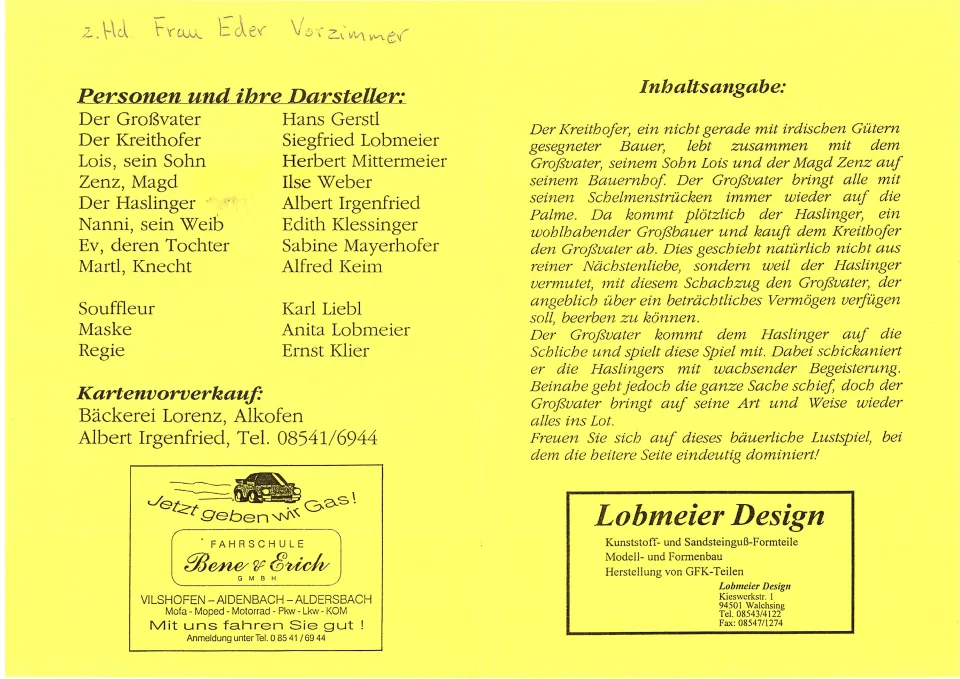 Der verkaufte Großvater – Flyer